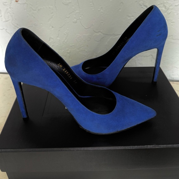 Yves Saint Laurent Blue Majorelle Paris Pump Size 37 - Picture 4 of 13